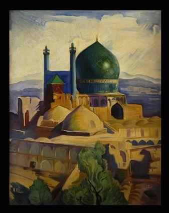 Appraisal: SARKIS KATCHADOURIAN - MOSQUE AT ISFAHAN Oil on canvas x