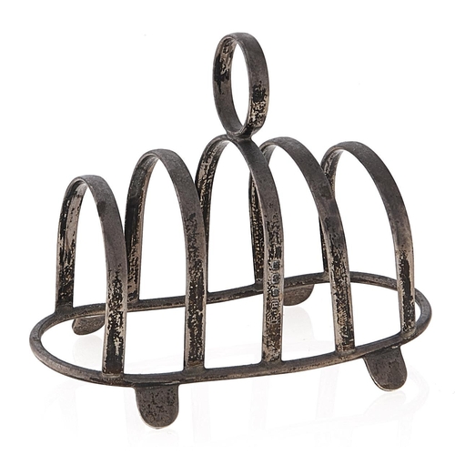 Appraisal: A George V five hoop silver toast rack cm l