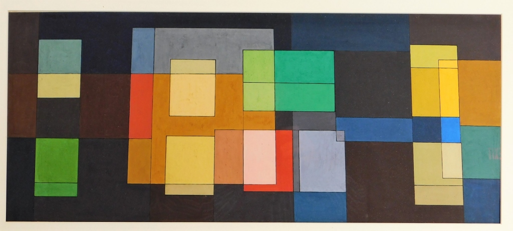 Appraisal: MCM AMERICAN GEOMETRIC ABSTRACT WC PAINTING United States th CenturyGeometric