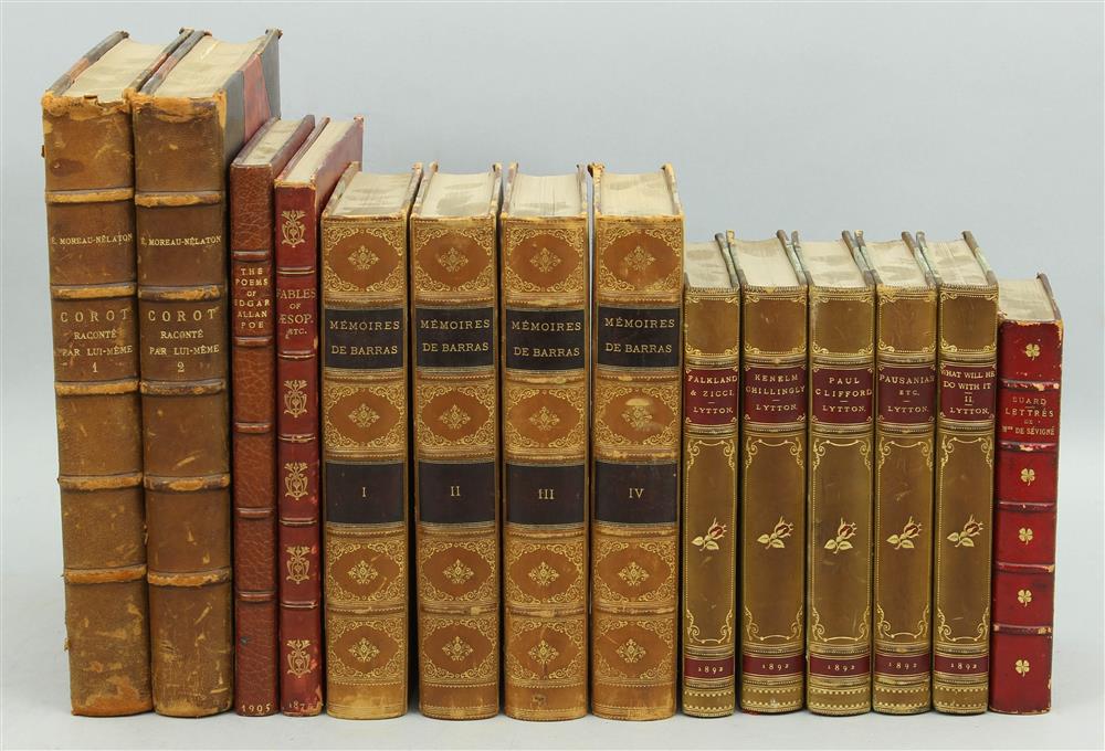 Appraisal: BINDINGS A GROUP OF VOLUMES OF LEATHERBOUND BOOKS comprising Memoires