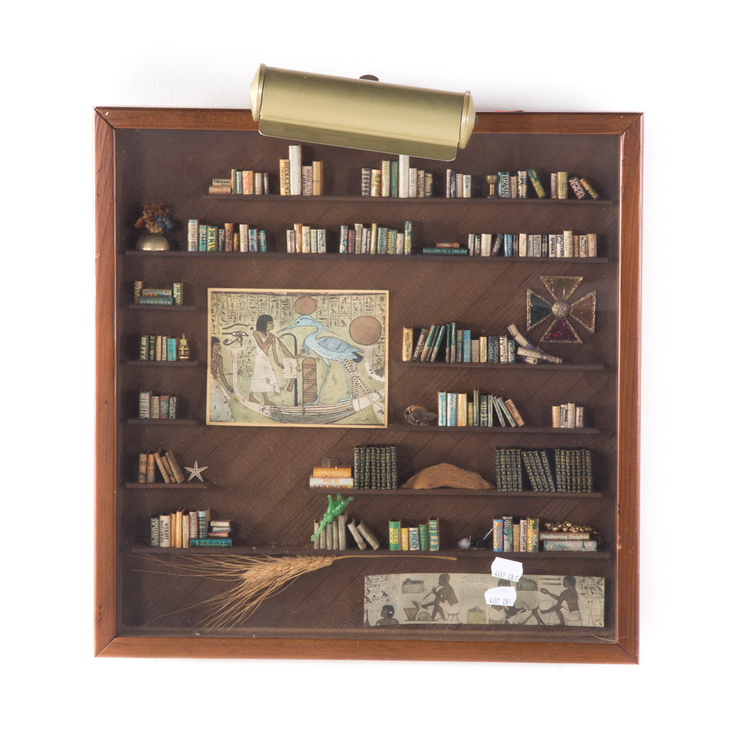 Appraisal: Shadow box miniature library