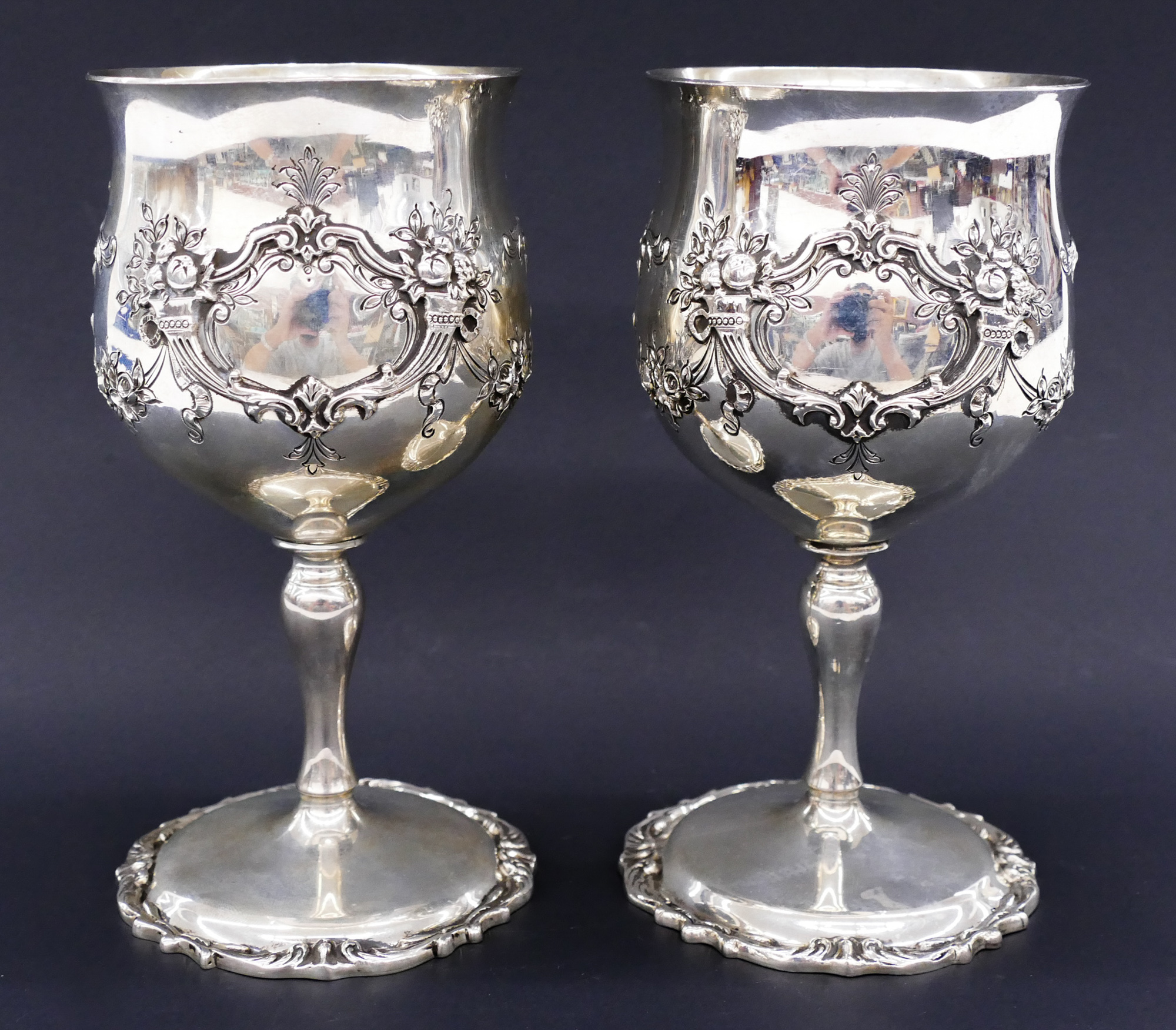 Appraisal: Pair Reed Barton ''Francis I'' Sterling Goblets ''x '' Ornate