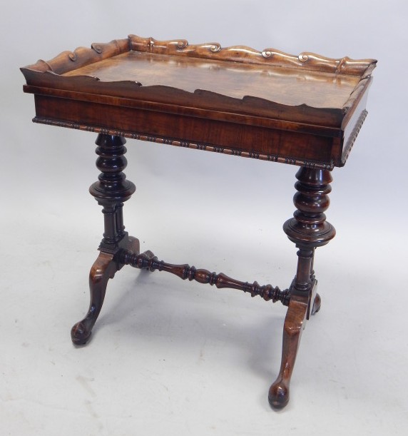 Appraisal: A William IV mahogany work table the rectangular top with