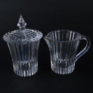 Appraisal: Baccarat Mille Nuits Crystal Creamer and Covered Sugar in Fitted