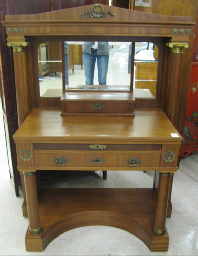 Appraisal: RENCH EMPIRE STYLE ORMOLU-MOUNTED MAHOGANY DRESSING TABLE late th early