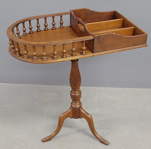 Appraisal: - English mahogany horseshoe shaped butler s table with baluster