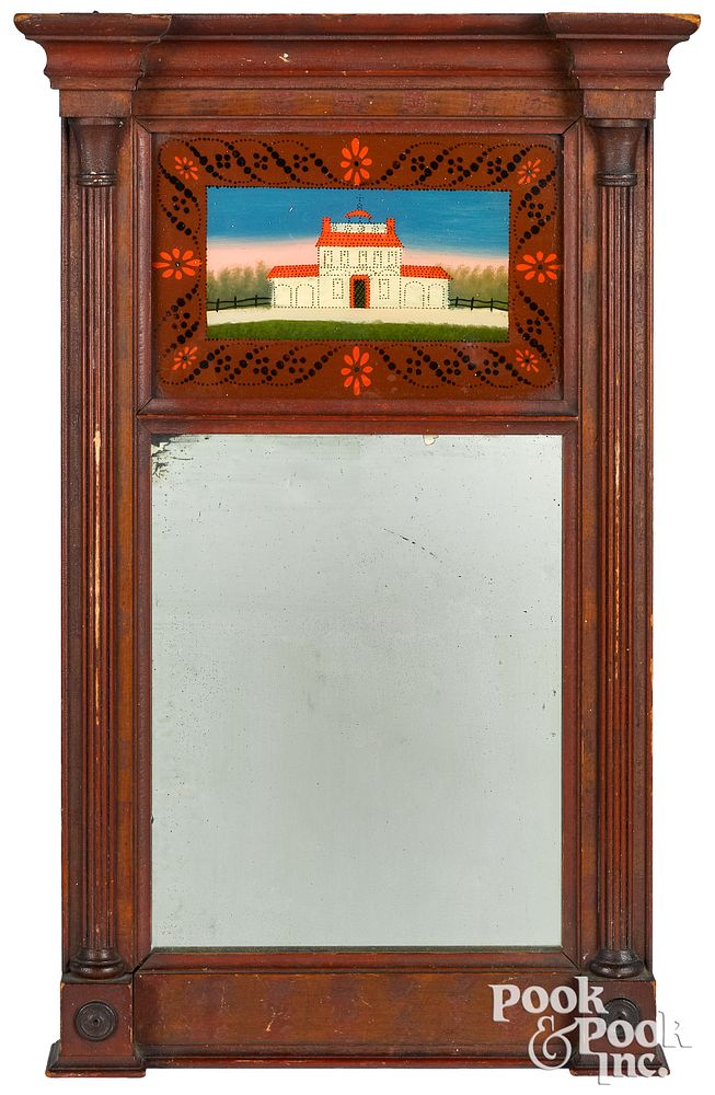 Appraisal: Rare Pennsylvania painted Sheraton mirror Rare Pittsburgh Pennsylvania painted Sheraton