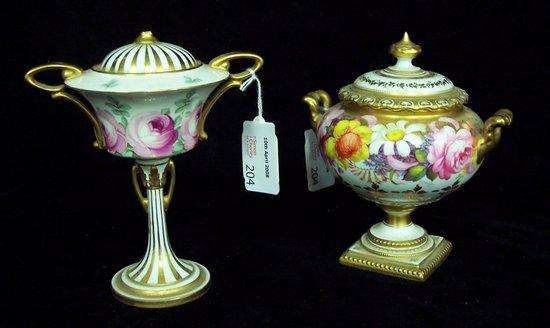 Appraisal: A Royal Crown Derby two-handled floral vase and cover raised