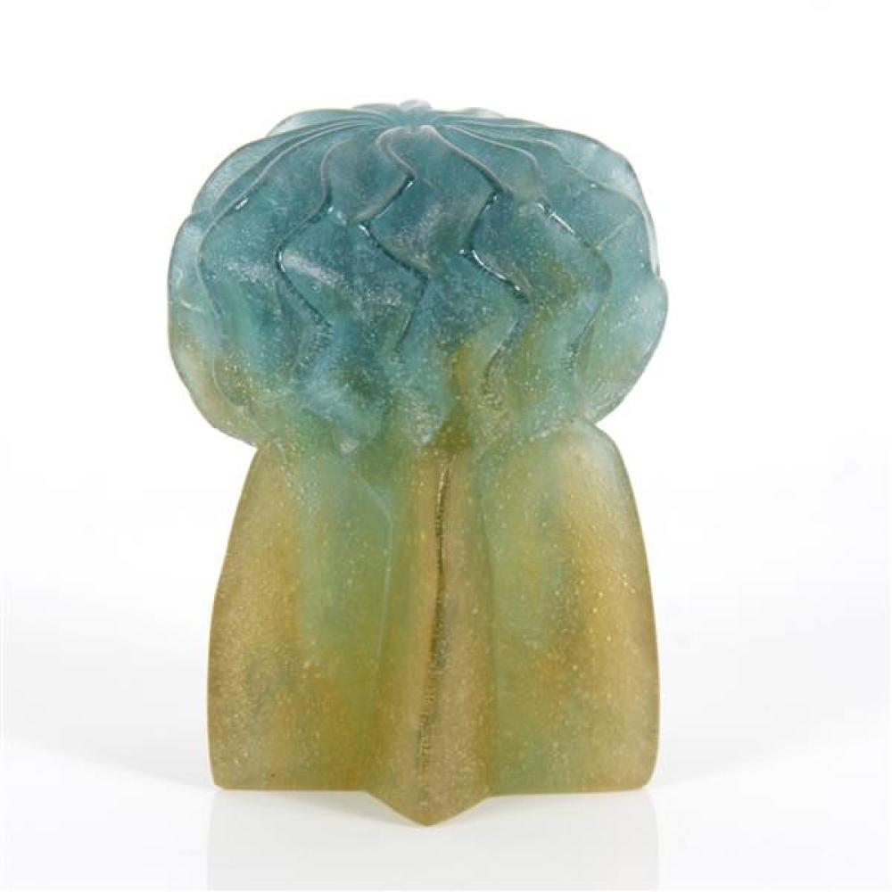 Appraisal: DAUM FRANCE PATE DE VERRE GLASS CACTUS SIGNED NEAR BASE