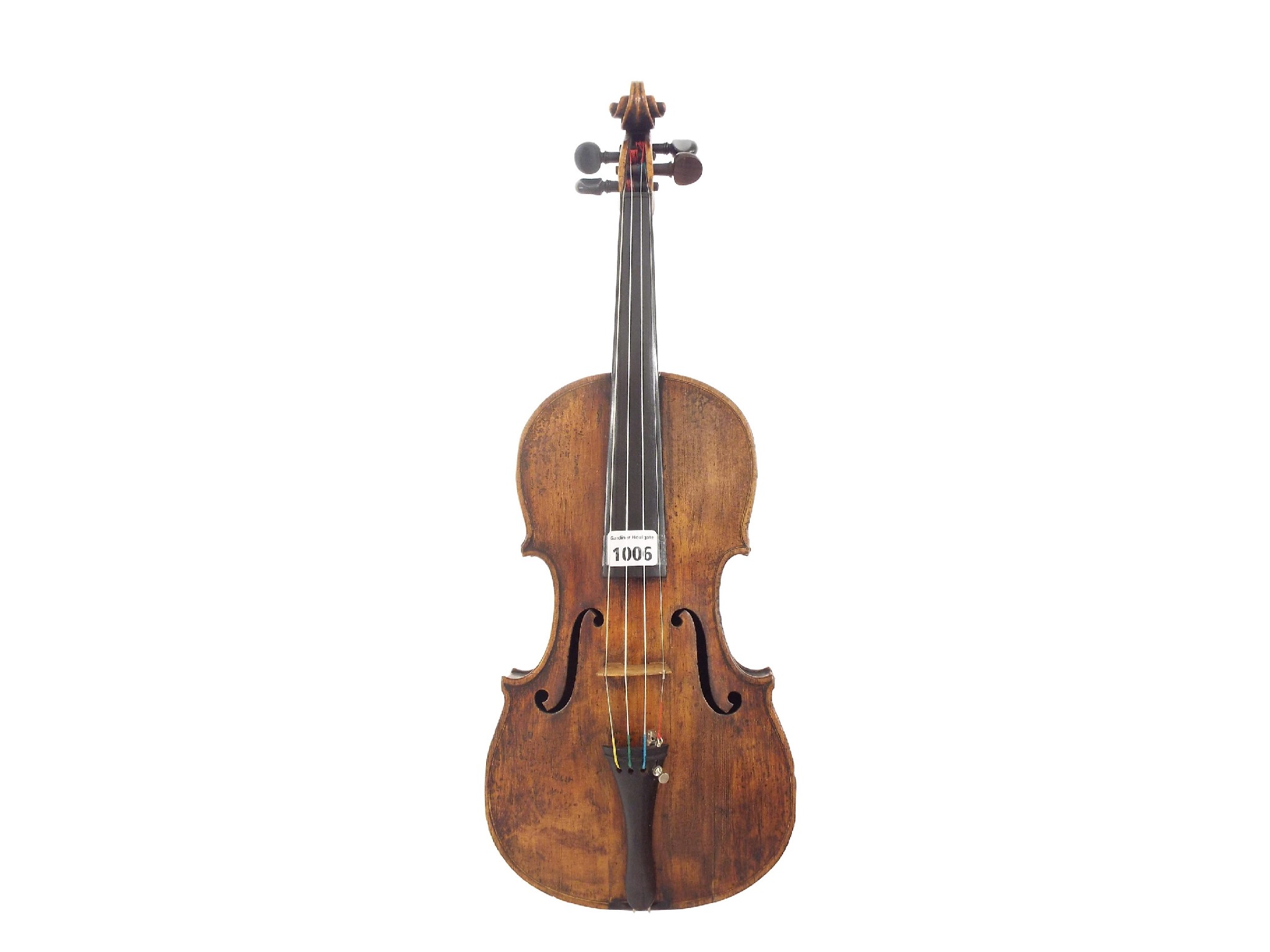 Appraisal: th century seven-eighth size violin branded Dearlove Maker Leeds below