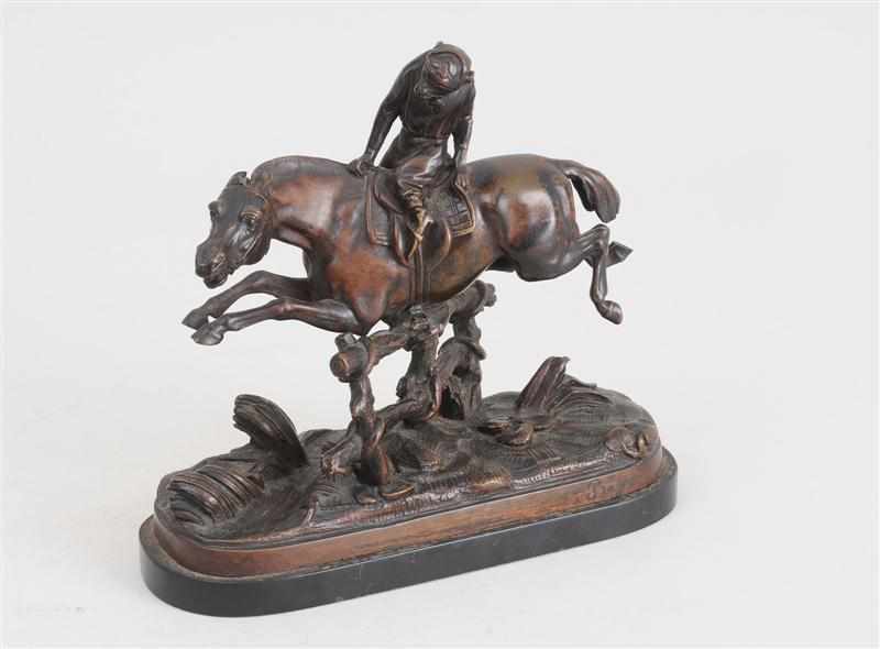 Appraisal: AFTER MILE BOYER MONKEY ON HORSEBACK Bronze incised signature modeled