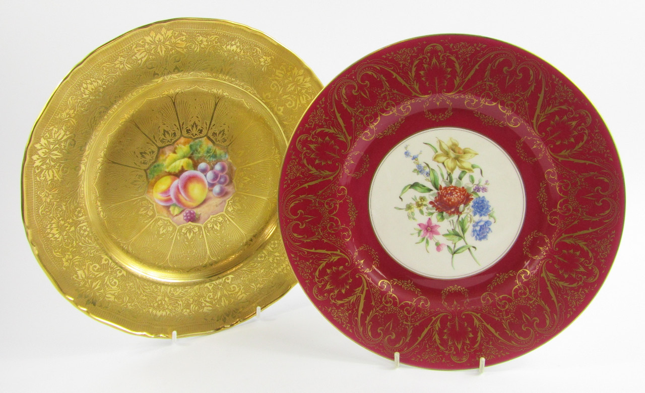 Appraisal: A Royal Worcester porcelain plate painted with fruit by H