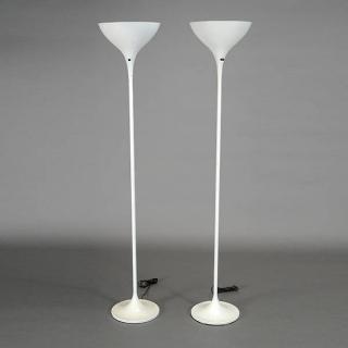 Appraisal: Pair Of Aluminum Torchiere Lamps Pair Of Vintage Aluminum Torchiere