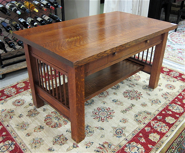 Appraisal: MISSION OAK LIBRARY TABLE American c having a rectangular top