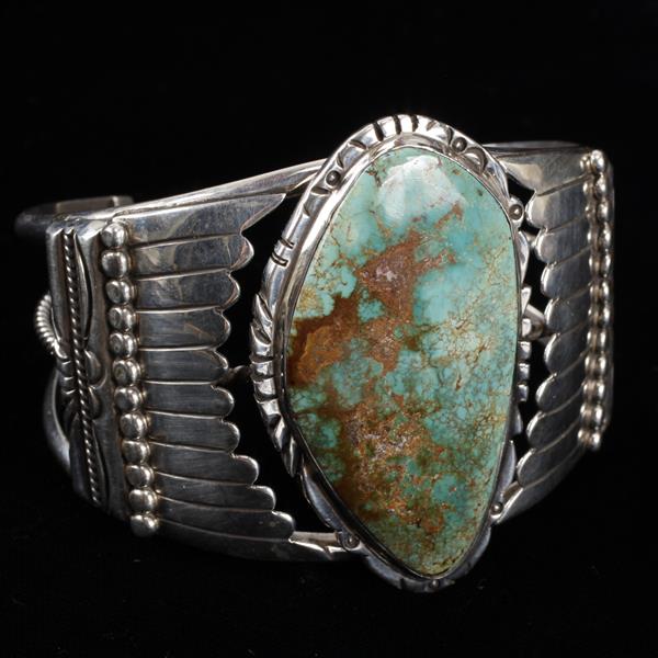 Appraisal: Navajo sterling silver cuff bracelet signed Auggie Douglas widest point