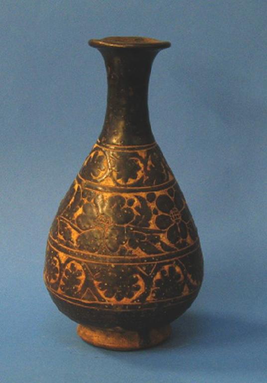 Appraisal: A CHINESE VASE carved with bands of stylised flowers and