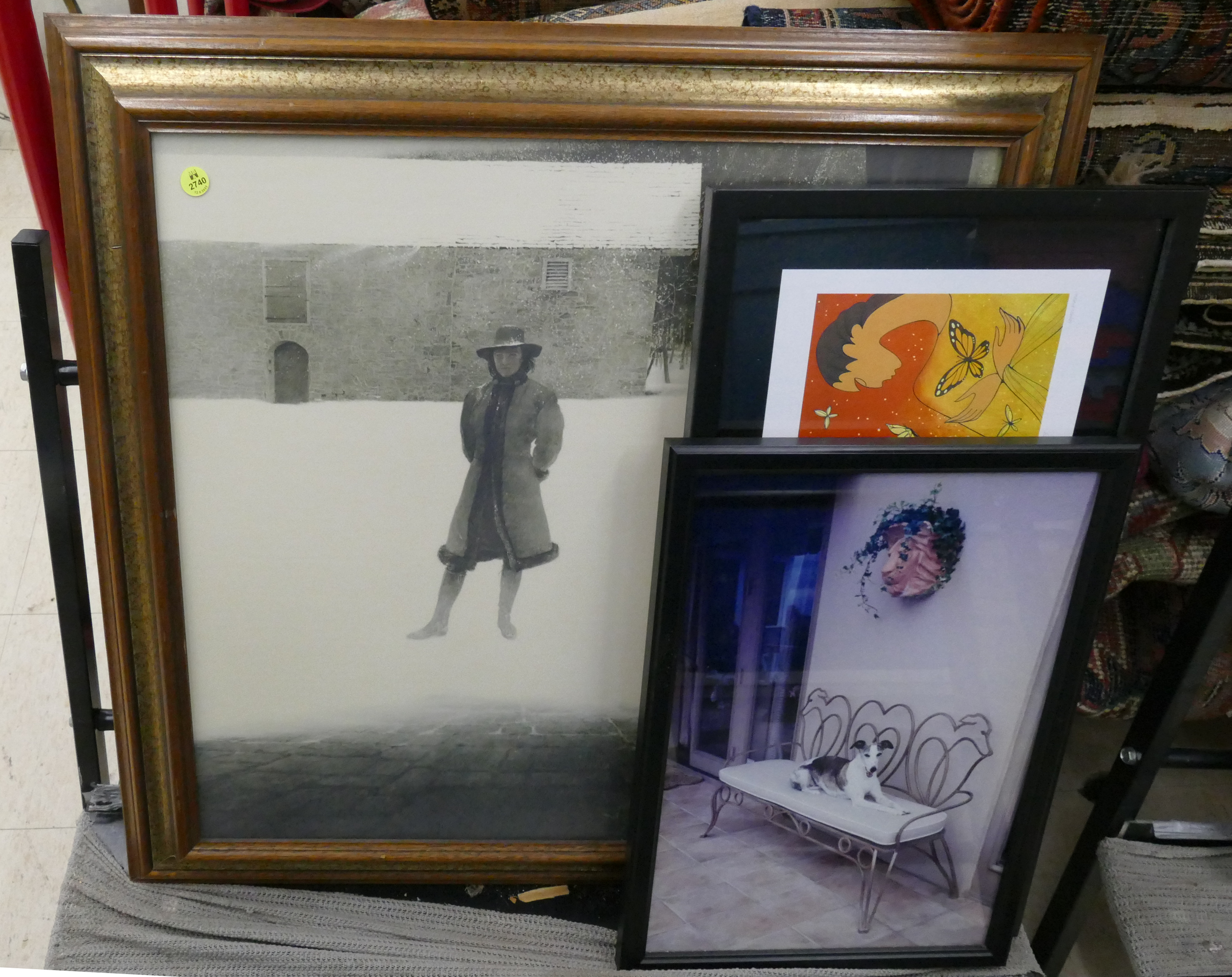 Appraisal: pc Framed Art Prints and Photographs- Wyeth Etc- largest x