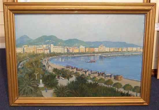 Appraisal: Italian School oil on board View of the Bay of