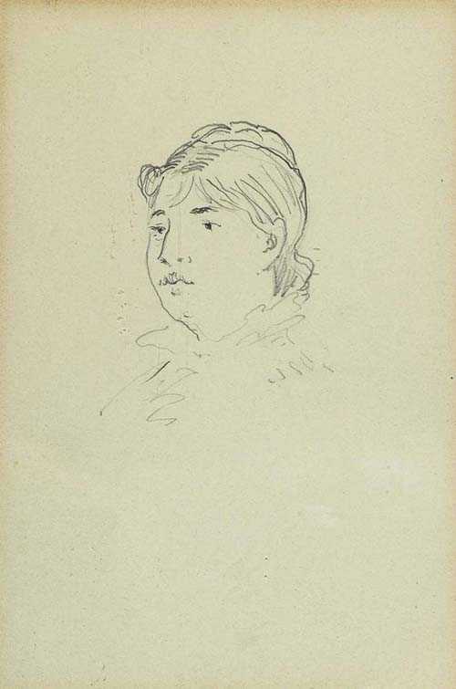 Appraisal: MANET DOUARD Paris Portrait de Madame Columbier Pencil on paper