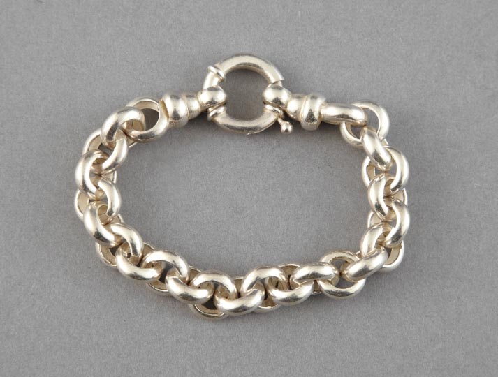 Appraisal: Sterling Silver Bracelet with pounded cable links marked l