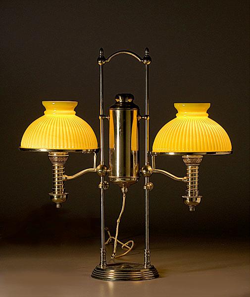 Appraisal: MANHATTAN BRASS COMPANY DOUBLE STUDENT LAMP ca - A Manhattan