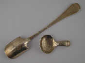 Appraisal: A silver stilton scoop converted from a rattail spoon by