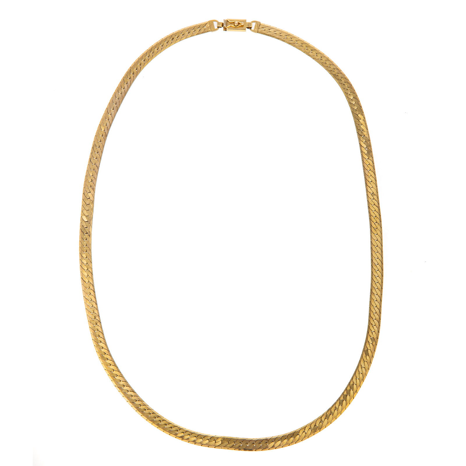 Appraisal: A HERRINGBONE NECKLACE IN K K yellow gold herringbone necklace