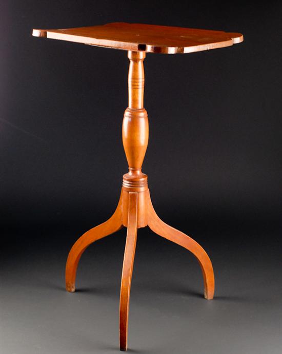 Appraisal: An E th C Cherry Candlestand having a shaped rectangular