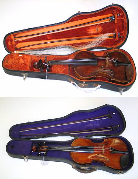 Appraisal: Two violins in cases