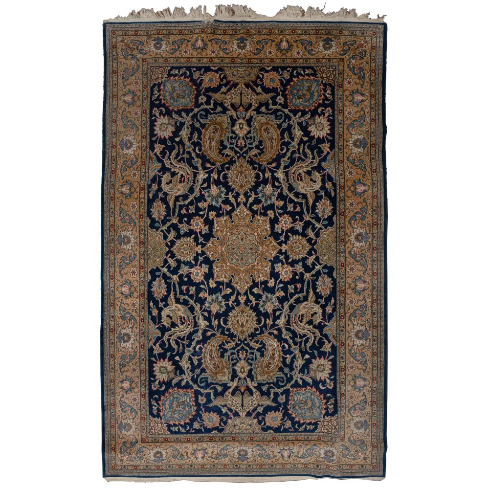 Appraisal: PERSIAN ROOM SIZE WOOL RUGHand woven avian and paisley motif