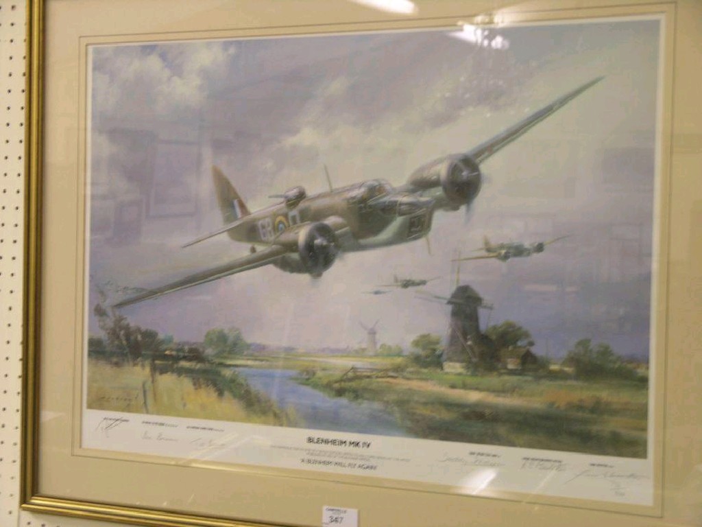 Appraisal: A colour print after Frank Wootton entitled Blenheim Will Fly