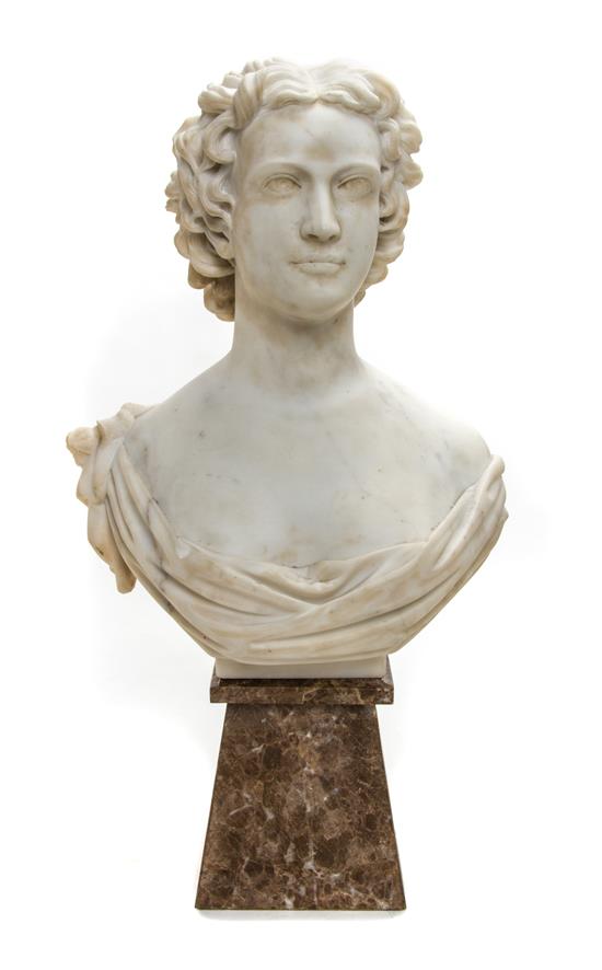 Appraisal: Sale Lot A Continental Marble Bust signed c g volk