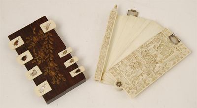 Appraisal: A th century Chinese Canton ivory note book carved in