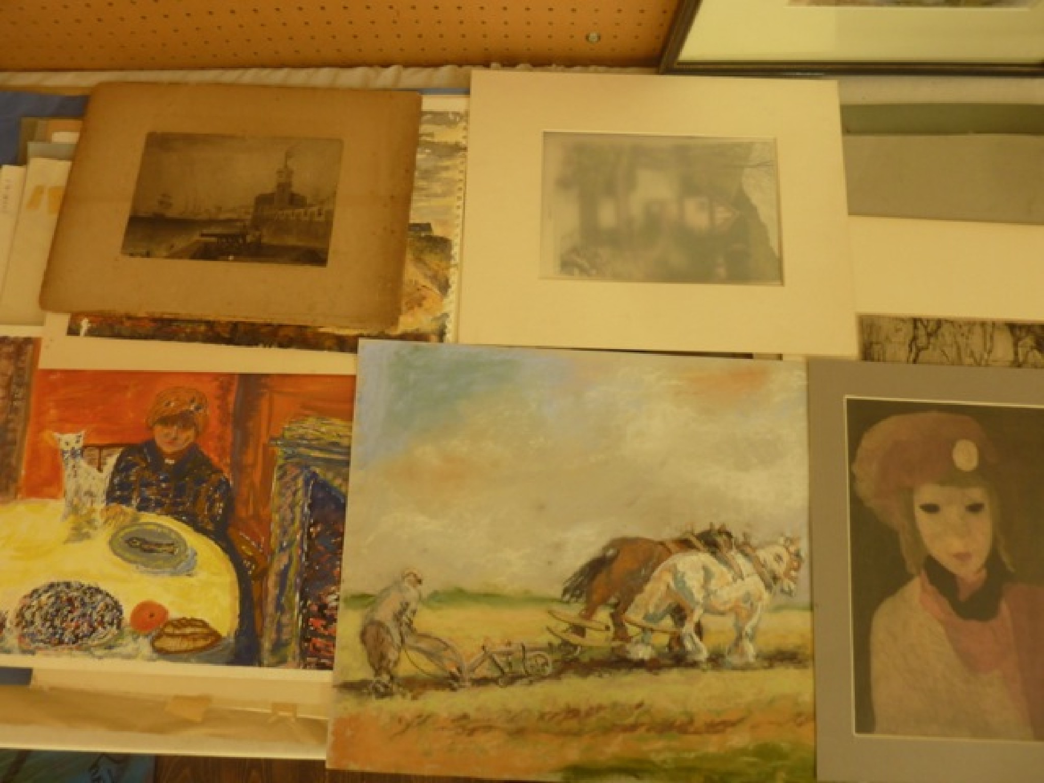 Appraisal: A quantity of pictures and prints including a pastel study