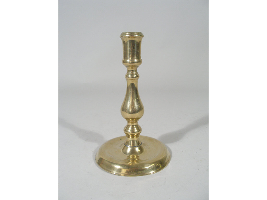 Appraisal: Brass Taperstick th c bulbous shaft w rounded circular base