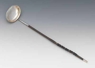 Appraisal: A Silver and Wood Toddy Ladle by George Fielding New