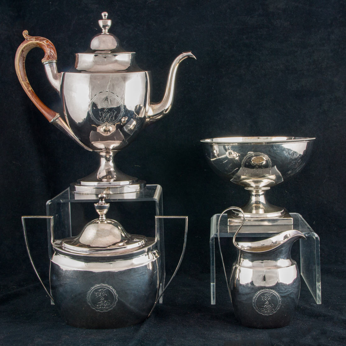 Appraisal: A PC FEDERAL COIN SILVER COFFEE SET MOORE FERGUSON PHILADELPHIA