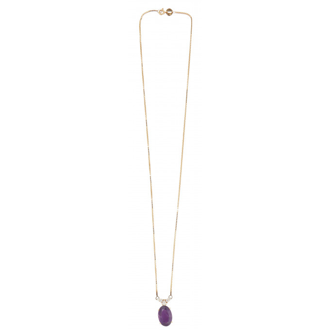 Appraisal: K Yellow Gold Pendant with an oval app ct amethyst