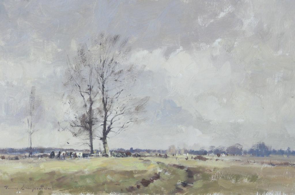 Appraisal: JAMES LONGUEVILLE RBSA A winter Landscape near Farndon Cheshire signed