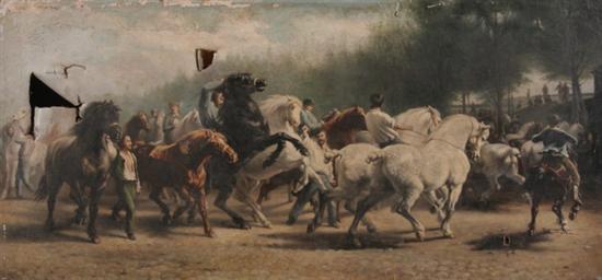 Appraisal: S S ANTHONY th century HORSE FAIR after Rosa Bonheur