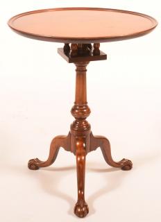 Appraisal: PA Chippendale Walnut Tilt Top Candle stand Southeastern Pennsylvania Chippendale