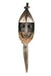 Appraisal: AFRICAN DANCE TOTEM - Mask Mounted on Pole possibly Gabon