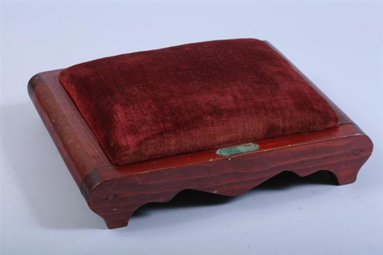 Appraisal: FOOTSTOOL CONSTRUCTED OF WOOD FROM THE WHITE HOUSE Bearing two