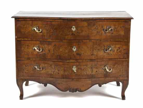 Appraisal: An Italian Walnut and Burlwood Commode having a rectangular top