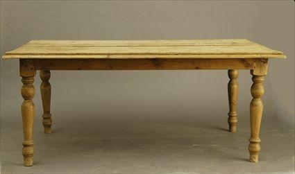 Appraisal: Irish Pine Table with Turned Legs x x in Provenance