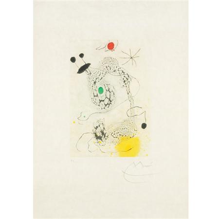 Appraisal: Joan Miro PASSACAILLE Color aquatint drypoint and carborundum Estimate -