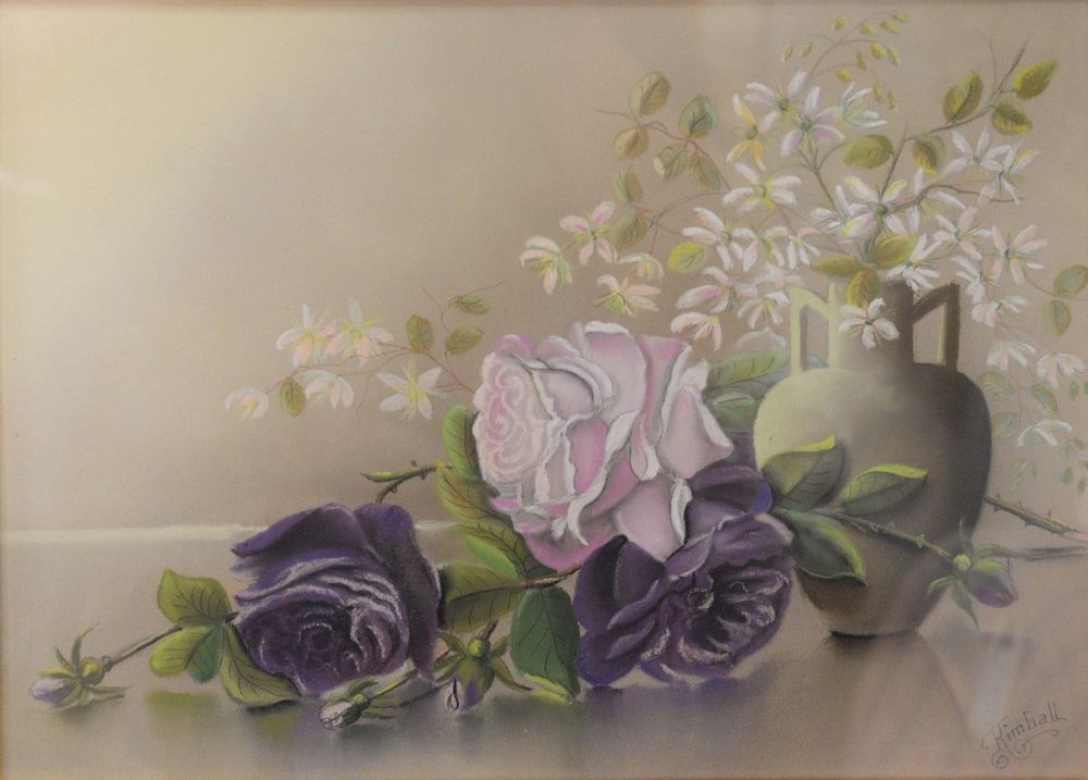 Appraisal: Marie Cage Kimball American th Century floral still life pastel