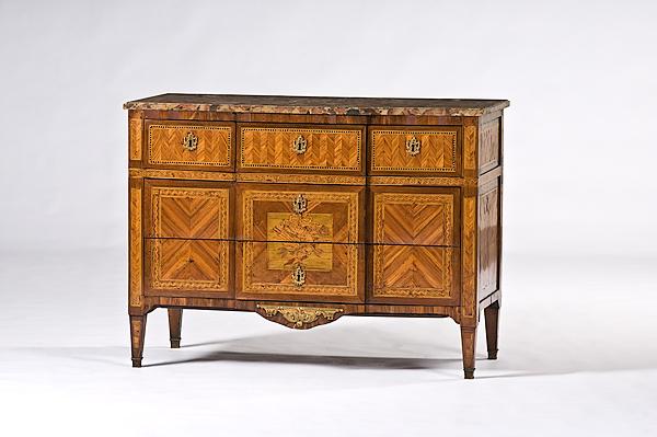 Appraisal: LOUIS XVI-STYLE COMMODE Continental late th century a kingwood and