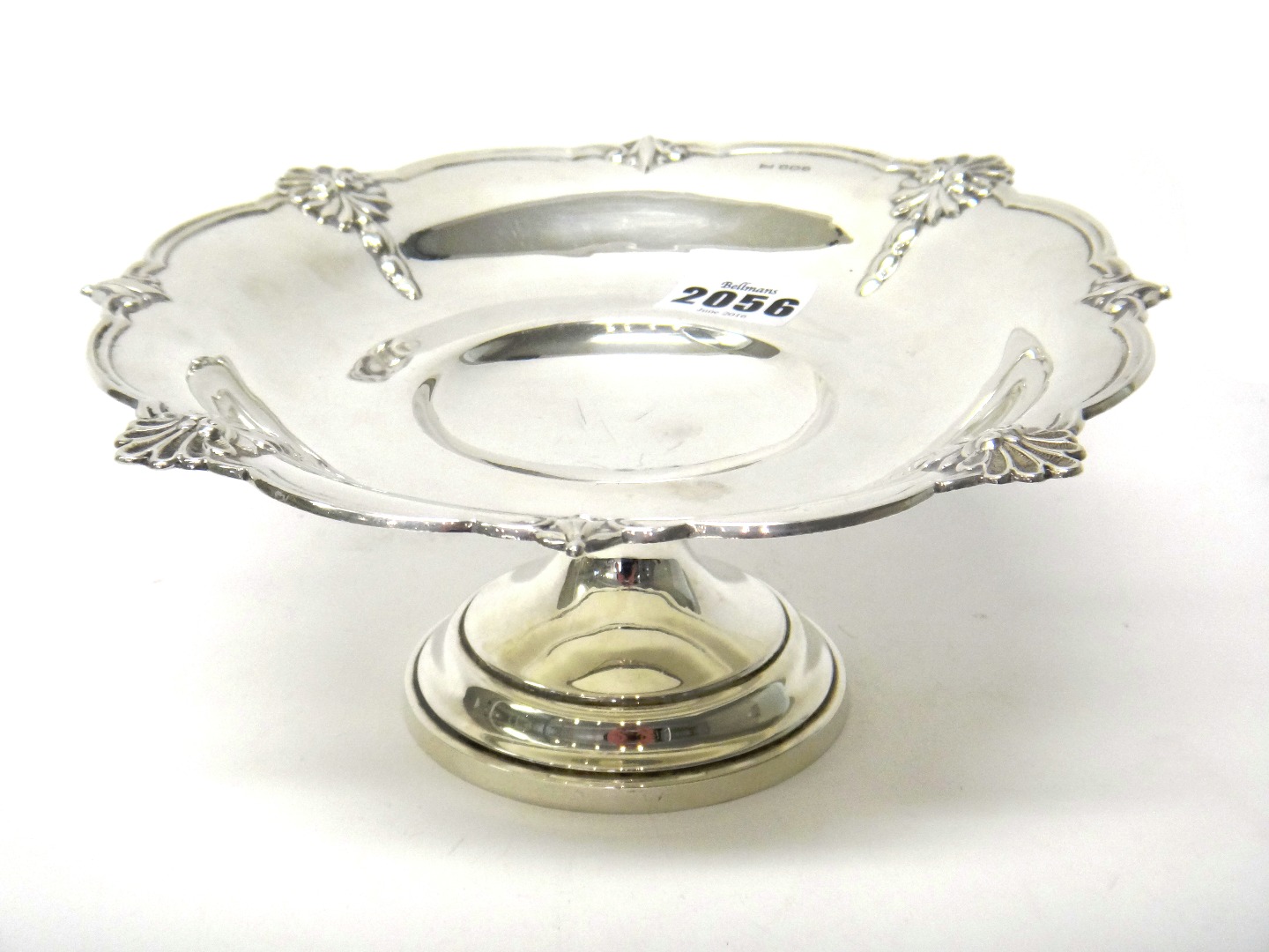 Appraisal: A silver pedestal tazza the shaped circular rim with scallop