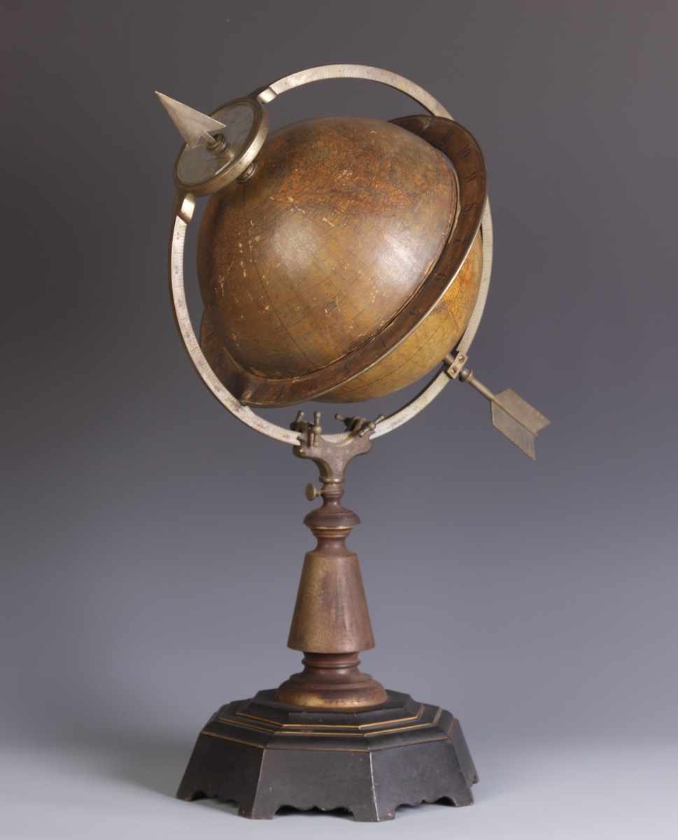 Appraisal: Juvet Table Top Globe Clock '' annular dial of beveled